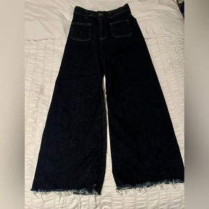 Zara Dark Blue Wide Leg Jeans